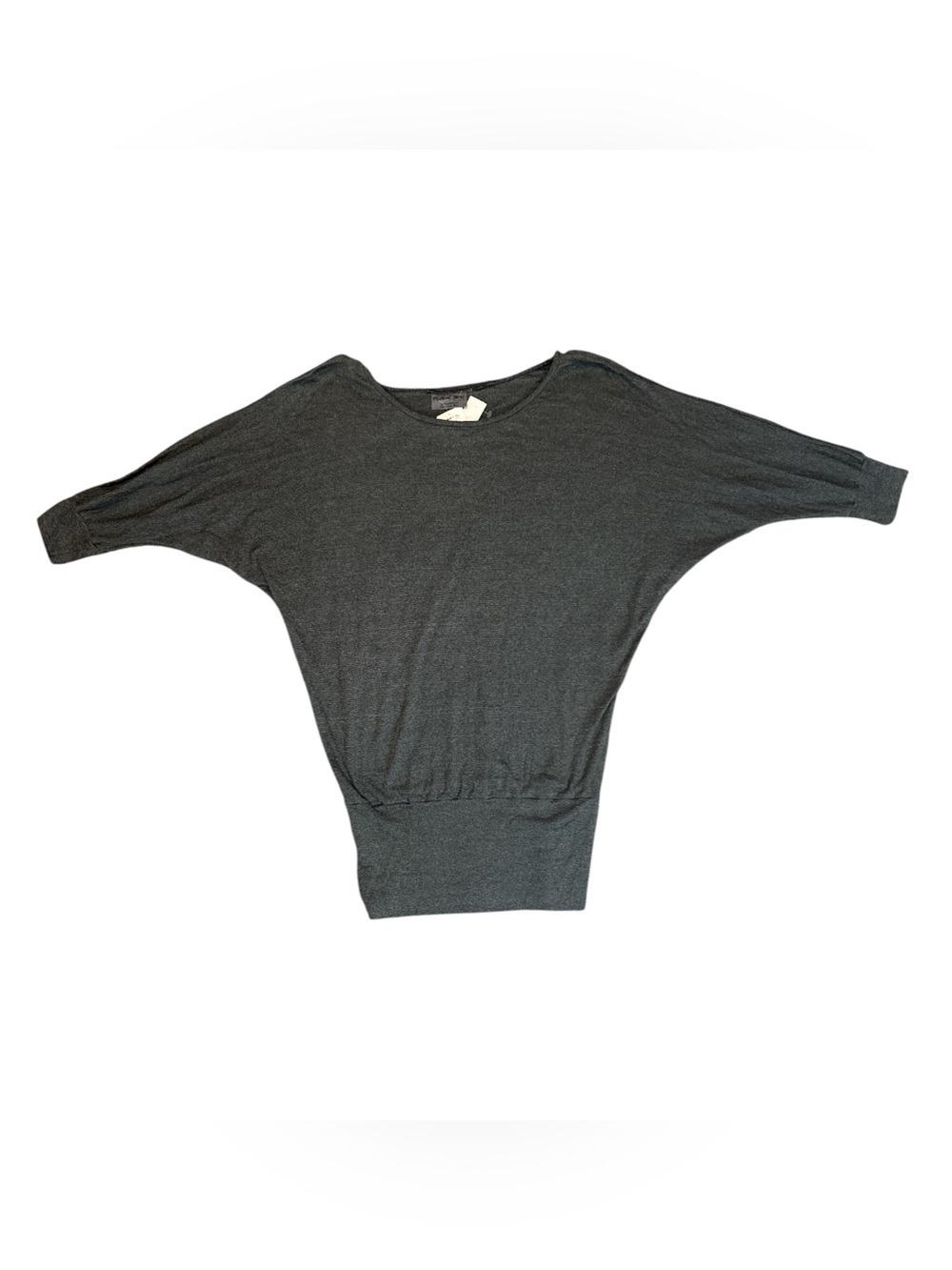 Michael Stars Shine Dolman Boatneck Top One Size Oxide Gray 3/4 Sleeve NWT